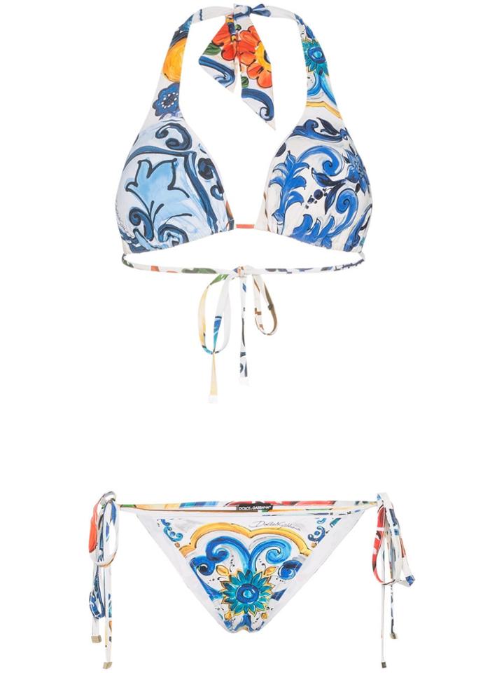 Dolce & Gabbana Printed Halter-neck Bikini - Multicolour