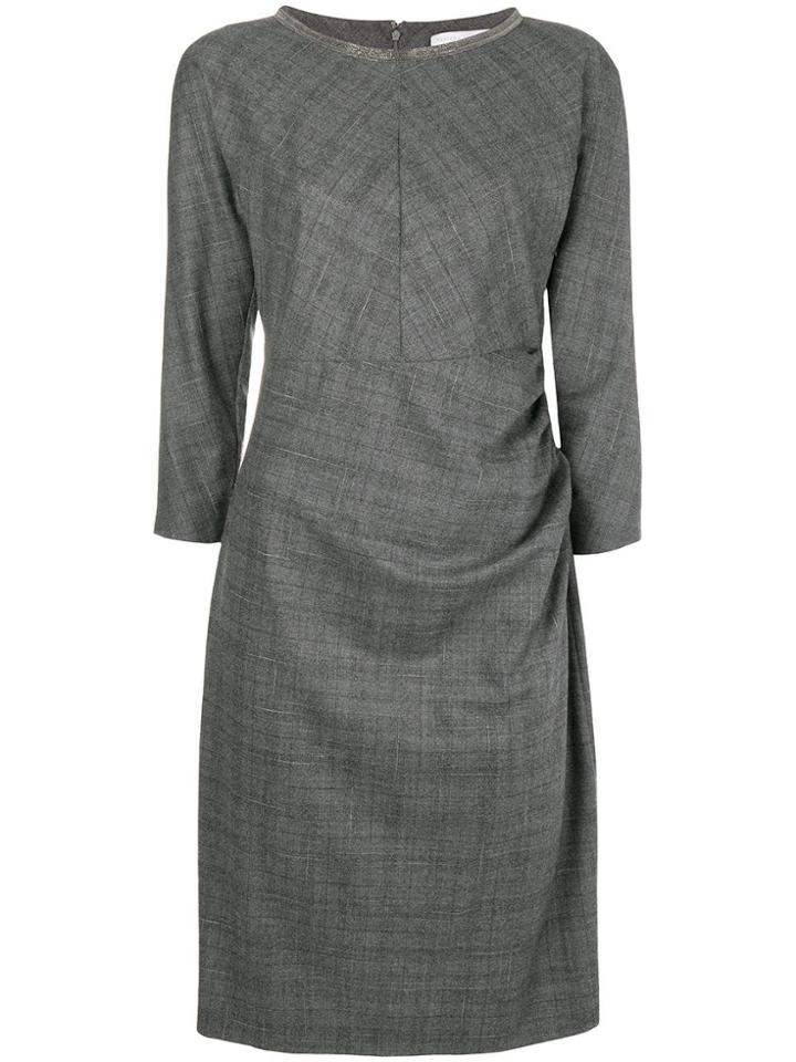 Fabiana Filippi Draped Detail Midi Dress - Grey