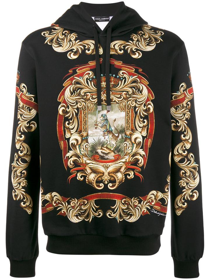 Dolce & Gabbana Blazon Printed Hoodie - Black