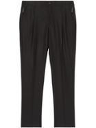 Burberry Slim Fit Flannel Chinos - Black