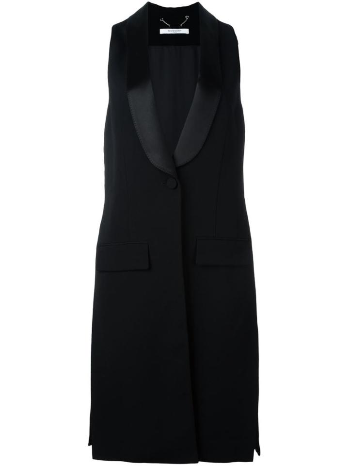 Givenchy Contrast Lapel Sleeveless Jacket