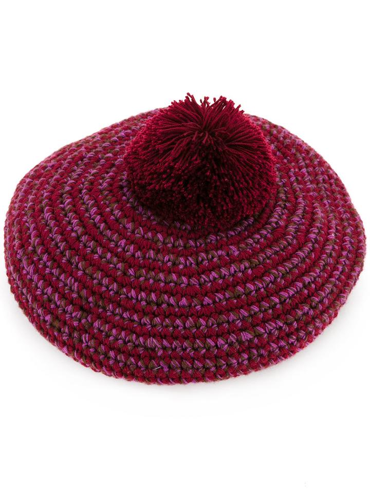 7ii - Author Beret - Women - Acrylic - One Size, Women's, Red, Acrylic