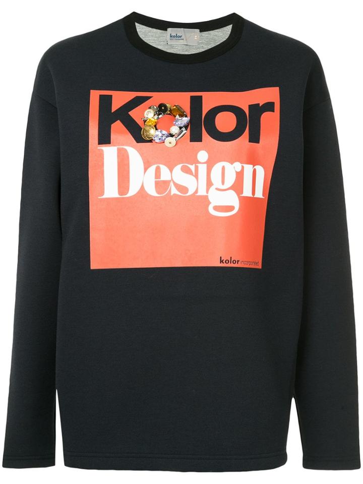 Kolor Embellished Logo Sweatshirt - Blue