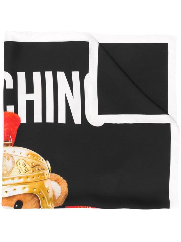 Moschino Roman Bear Print Scarf - Black