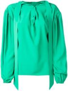 Balenciaga Straps Blouse, Women's, Size: 36, Green, Silk/acetate