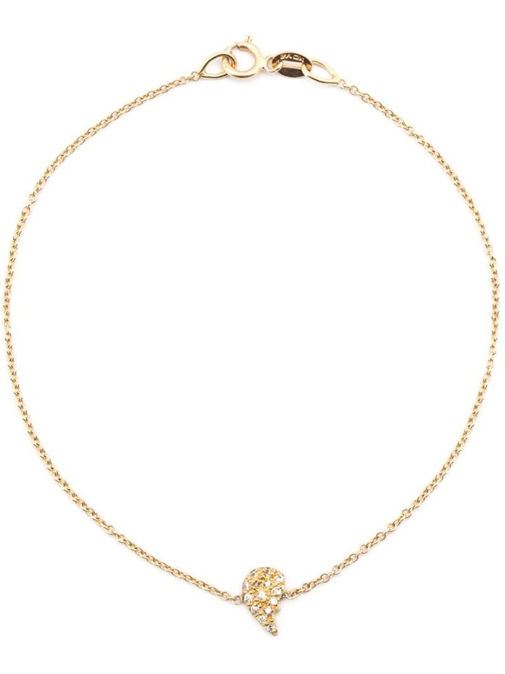 Loree Rodkin Diamond Broken Heart Charm Bracelet, Women's, Metallic