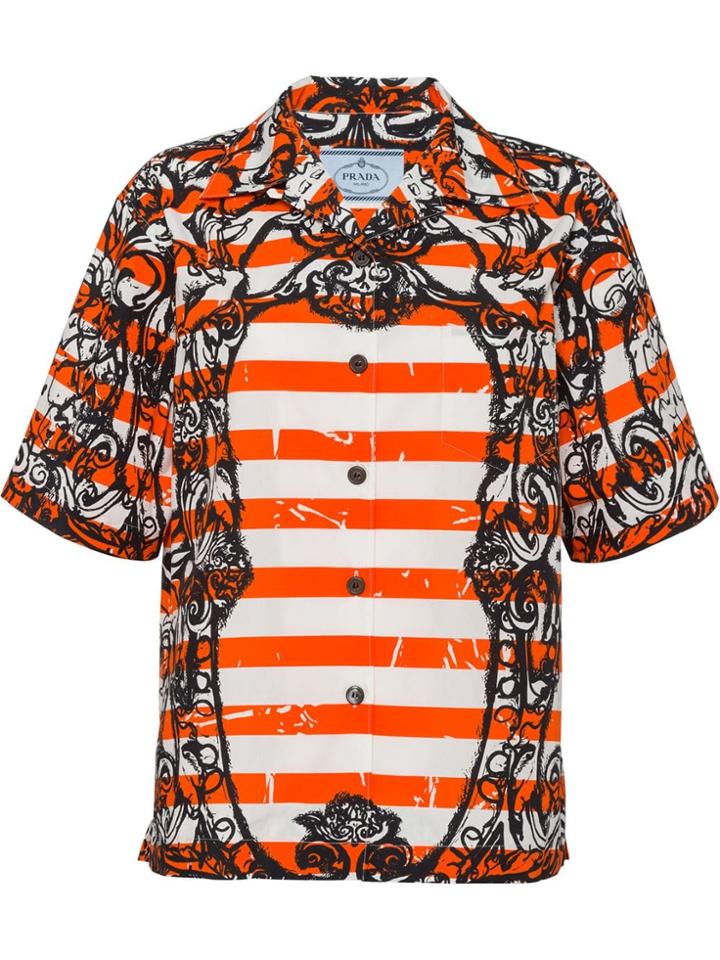 Prada Vintage Comic Print Shirt - Orange