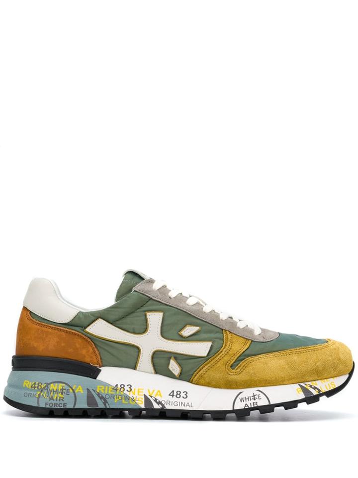 White Premiata Mick Sneakers - Green