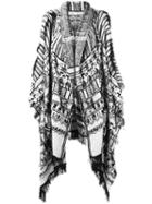 Etro Embroidered Poncho, Women's, Black, Viscose/cotton/sheep Skin/shearling/silk