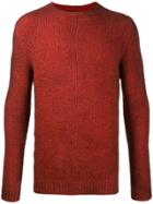 Avant Toi Melange Knit Jumper - Red