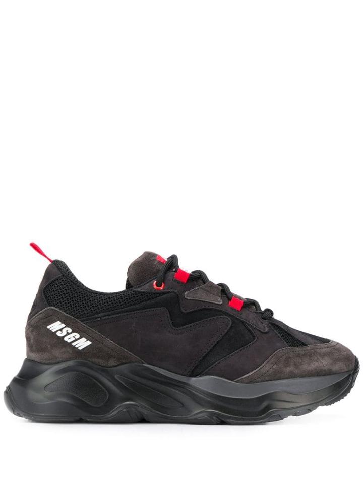 Msgm Low-top Logo Sneakers - Black