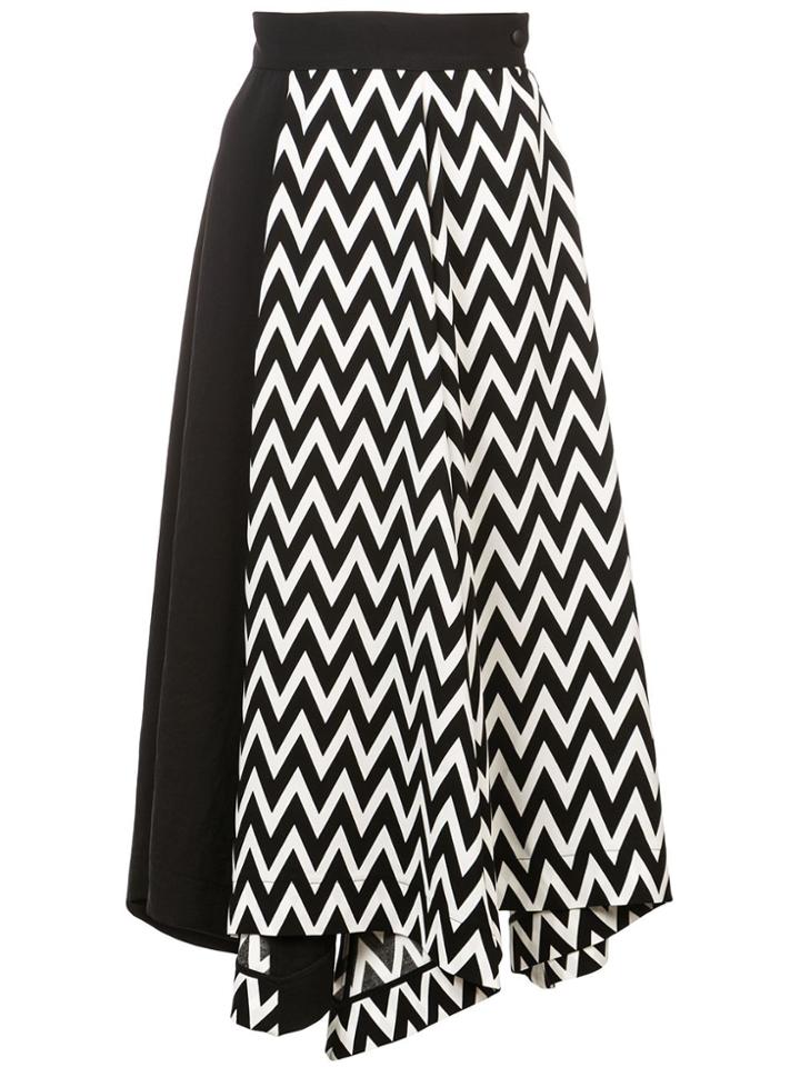 Loewe Asymmetric Herringbone Skirt - Black