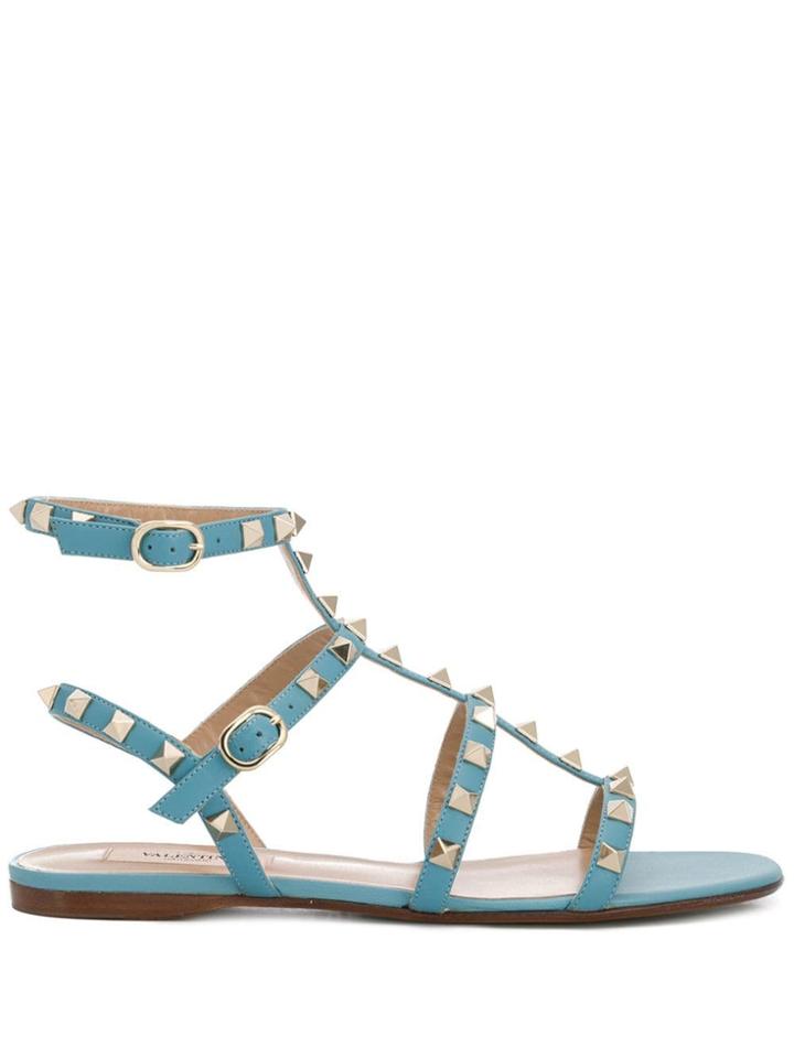 Valentino Valentino Garavani Rockstud Caged Flat Sandals - Blue