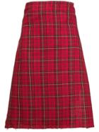 R13 Check Asymmetric Apron Skirt - Multicolour