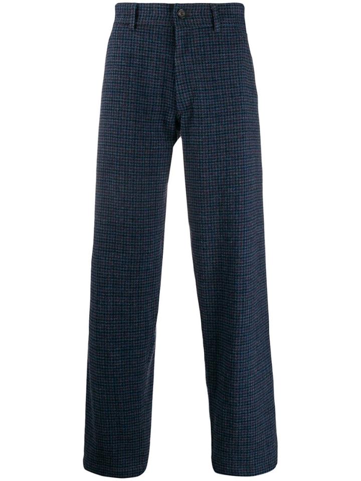 Comme Des Garçons Shirt Houndstooth Workstitch Trousers - Blue