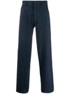 Comme Des Garçons Shirt Houndstooth Workstitch Trousers - Blue