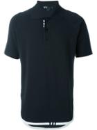 Y-3 Striped Hem Polo Shirt, Men's, Size: Large, Black, Cotton