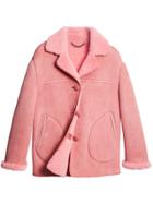 Burberry Shearling Oversized Jacket - Pink & Purple