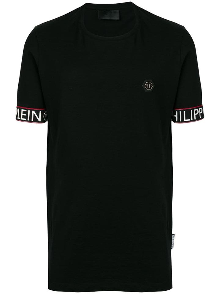 Philipp Plein Logo Cuff T-shirt - Black