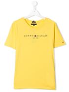Tommy Hilfiger Junior Teen Logo Print T-shirt - Yellow