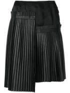 Mm6 Maison Margiela Asymmetric Pleated Skirt - Black