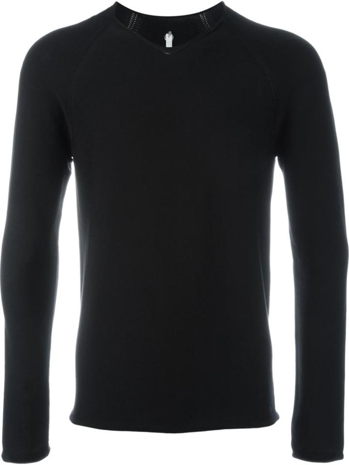 Label Under Construction V-neck Jumper, Men's, Size: 50, Black, Cotton
