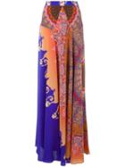 Etro Panelled Long Skirt, Women's, Size: 44, Pink/purple, Silk