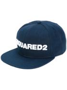 Dsquared2 Logo Embroidered Snap Back Cap - Blue