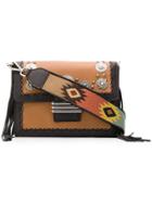 Etro Embossed Plaque Shoulder Bag - Brown