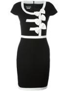 Boutique Moschino Bow Detail Fitted Dress, Women's, Size: 42, Black, Cotton/other Fibers/acetate/polyester