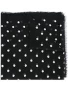 Saint Laurent Polka Dot Scarf, Women's, Black, Cashmere/silk