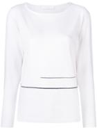 Fabiana Filippi Contrast-trim Fitted Sweater - White