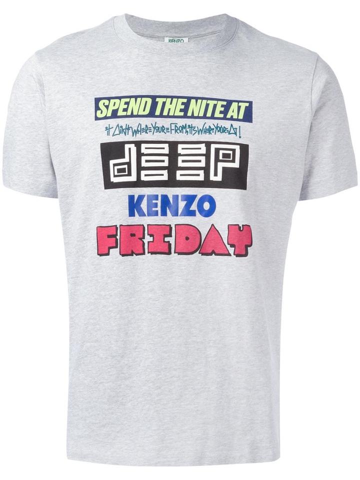 Kenzo Graphic Print T-shirt, Men's, Size: Medium, Grey, Cotton
