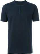 Dolce & Gabbana Henley T-shirt, Men's, Size: 46, Blue, Cotton