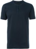 Dolce & Gabbana Henley T-shirt, Men's, Size: 46, Blue, Cotton