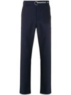 Prada Belted Wide-leg Trousers - Blue