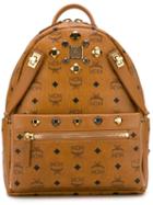 Mcm Dual Stark Backpack, Brown, Pvc/metal Other