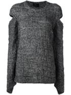 Lost & Found Ria Dunn - Cold Shoulder Jumper - Women - Silk/wool - S, Grey, Silk/wool