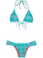 Brigitte Triangle Top Bikini Set - Blue