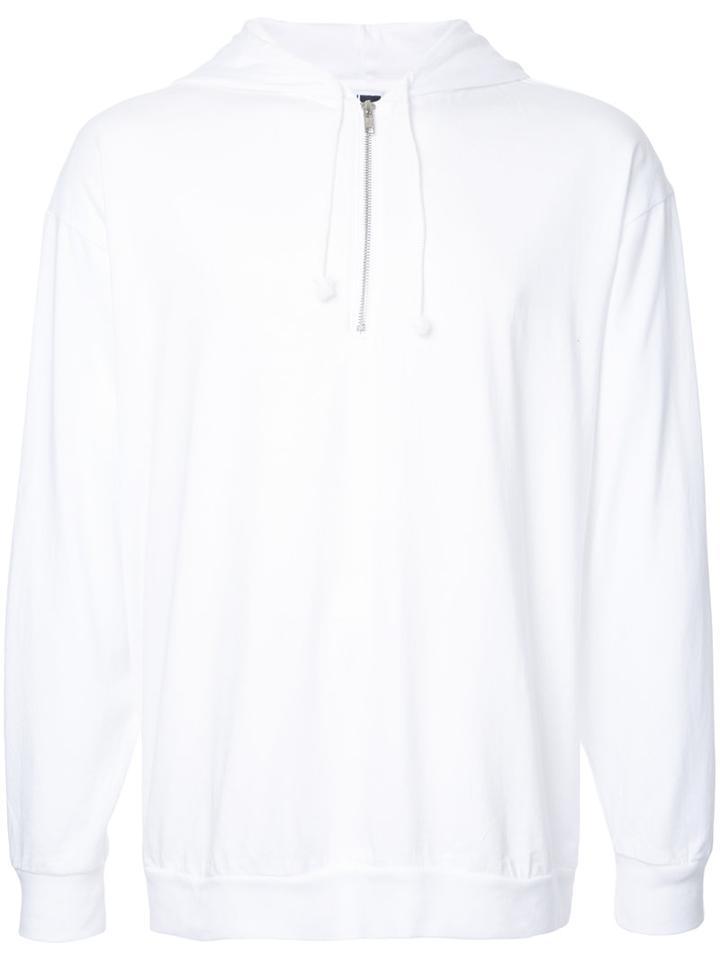 H Beauty & Youth Zip-neck Hoodie, Men's, Size: Medium, White, Cotton