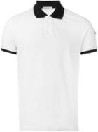 Moncler Contrast Collar Polo Shirt, Men's, Size: Medium, White, Cotton