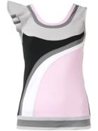 No Ka' Oi - Asymmetric Frill Sports Tank Top - Women - Polyamide/spandex/elastane - Xs, Pink