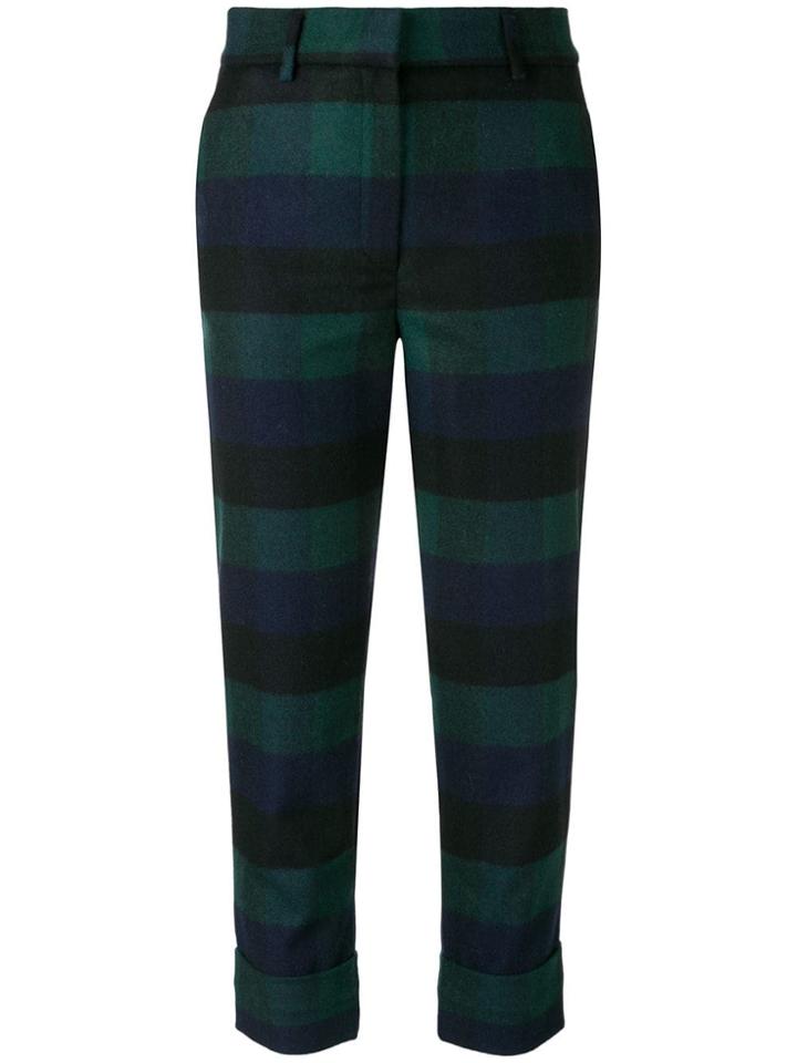 Woolrich Check Print Cropped Trousers - Green