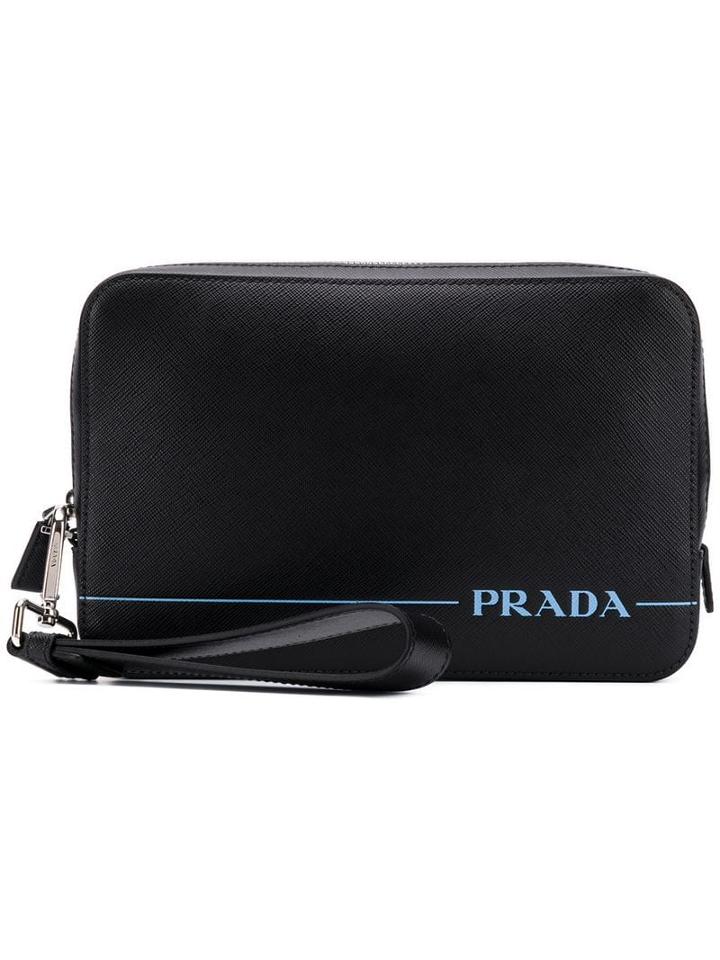 Prada Branded Clutch - Black
