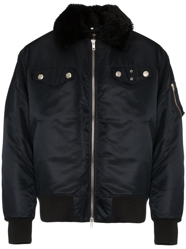 Calvin Klein 205w39nyc Long Sleeve Oversized Bomber Jacket - Black