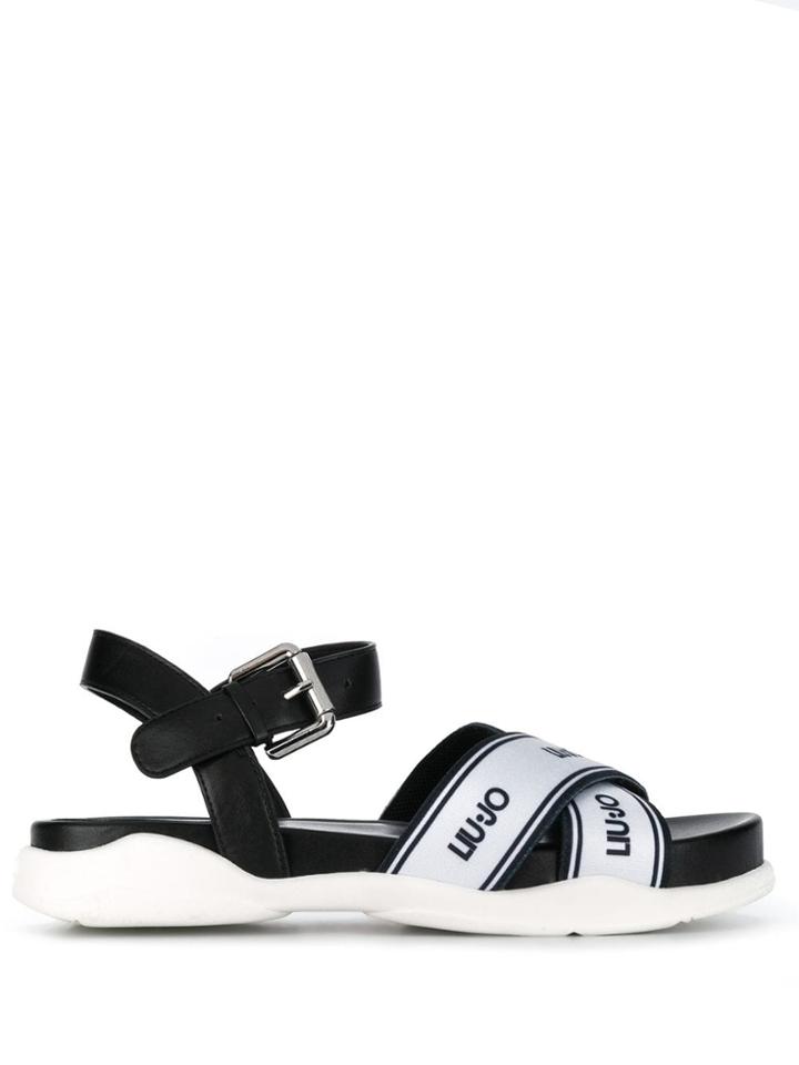 Liu Jo Crossover Strap Sandals - Black