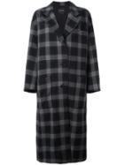 Isabel Marant Check Design Coat, Size: 38, Grey, Virgin Wool/cupro/viscose