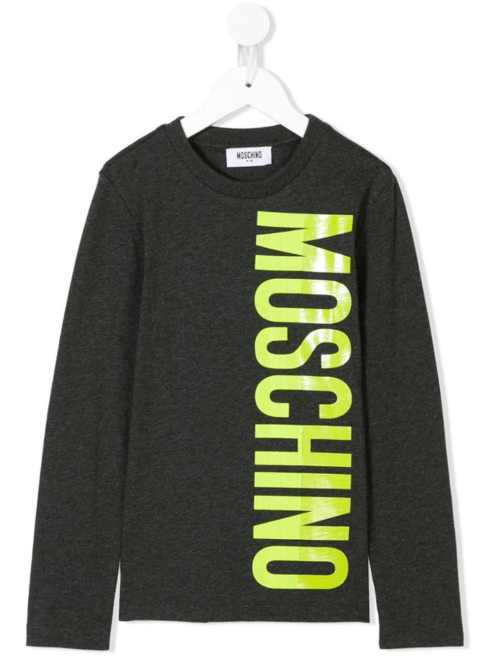 Moschino Kids Teen Logo Print T-shirt - Grey