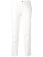 Ermanno Scervino Distressed Straight Jeans, Women's, Size: 42, White, Cotton
