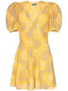 Rotate Floral Jacquard Mini Dress - Yellow
